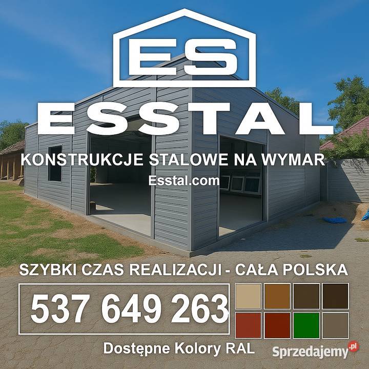 Garaż Blaszany GRAFITOWY Hala Blaszana Wiata Skierniewice