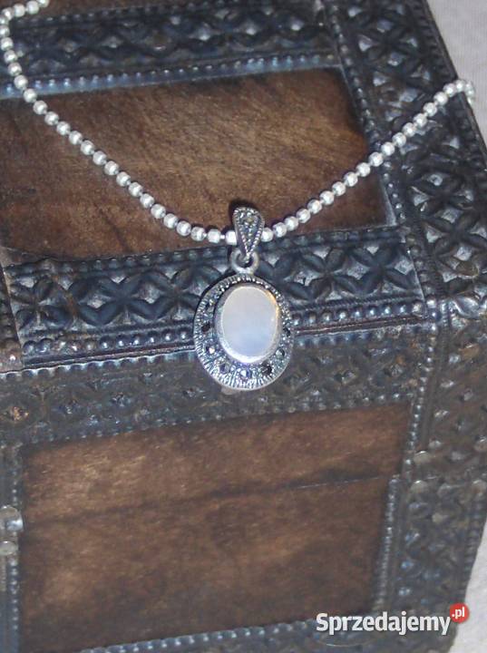 Srebrny wisiorek z markazytami i masą perłową srebro Łódź