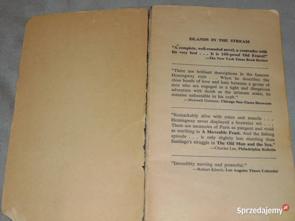 Islands in the Sea Ernest Hemingway Wody na Proza i poezja Lublin sprzedam