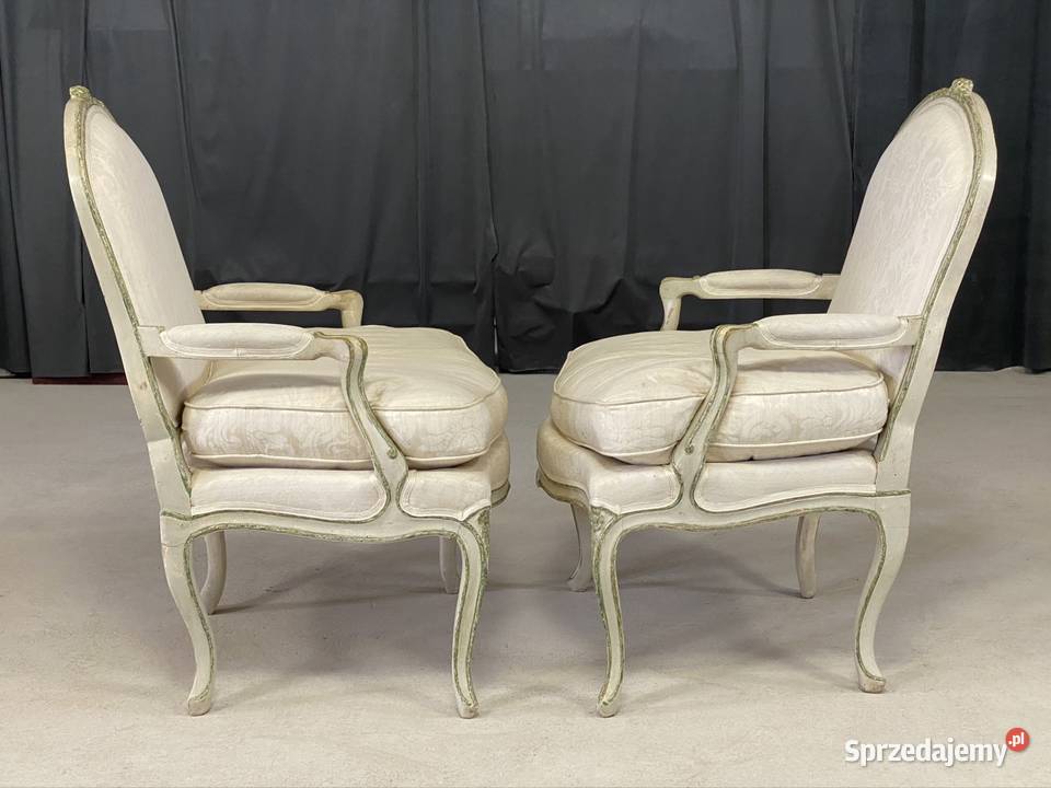 Para foteli francuskich Ludwik XV tapicerowane Meble Budno sprzedam
