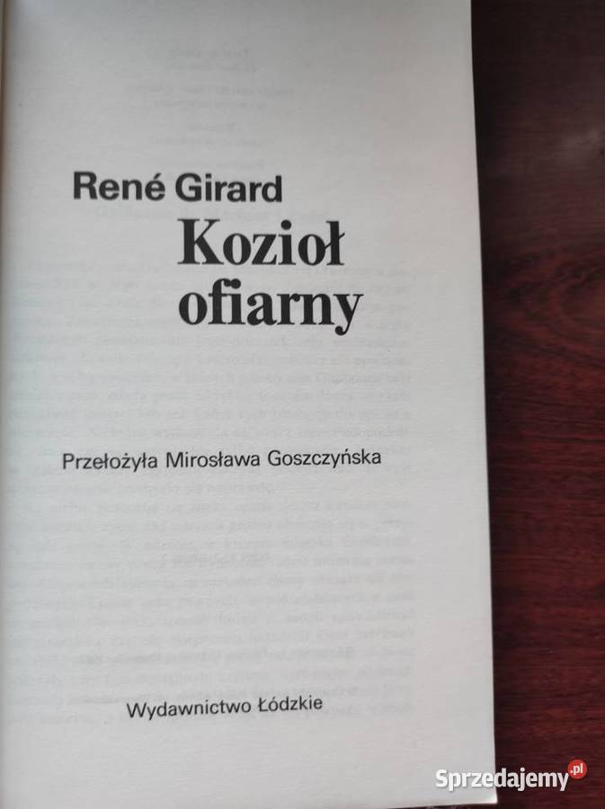 Kozioł ofiarny Rene Girard ISBN 8167880600736 Kielce