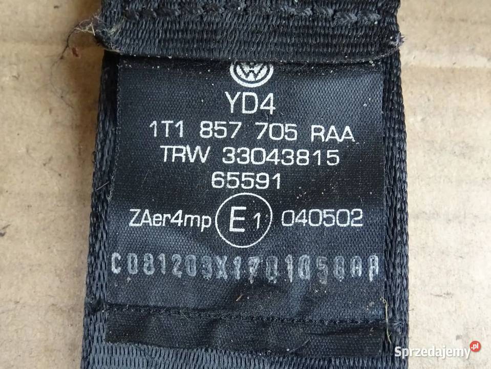 VW Touran pas bezpieczeństwa napinacz Parcice