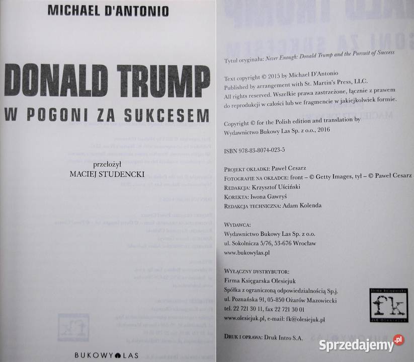 Donald Trump W pogoni sukcesem M DAntonio Lublin