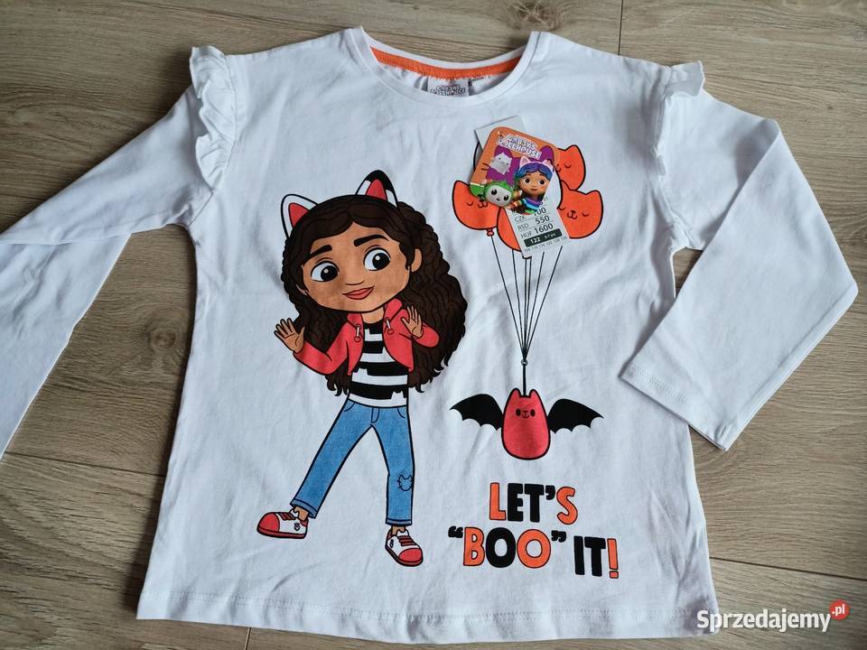 Bluzka koszulka dziewczęca na długi rękaw biała długi Płock sprzedam