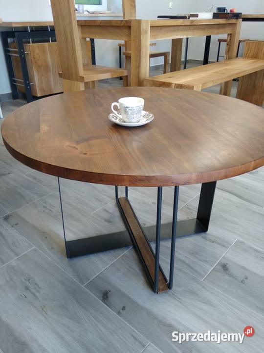 Okrągły stolik kawowy w stylu loft