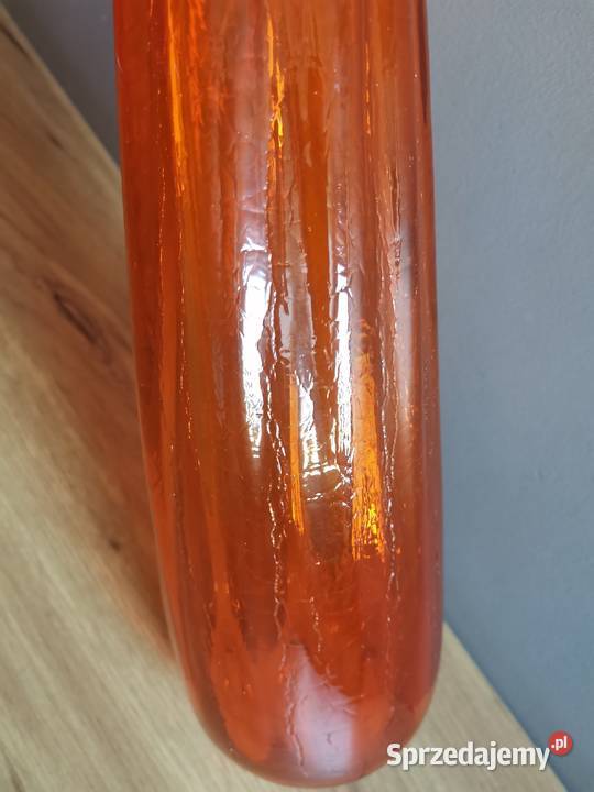 Stary duży ciężki pomarańczowy wazon HSG Porcelana i szkło Katowice