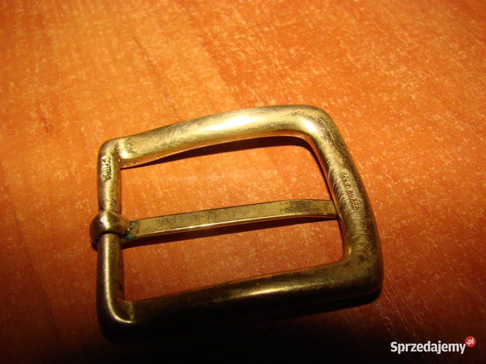 SOLID BRASS stara mosiężna klamra paska pomorskie Pruszcz Gdański