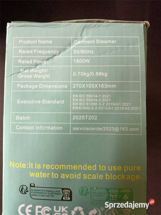Fabric Steamer Ręczny steamer do ubrań 1800W świętokrzyskie Staszów