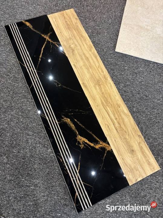 Gres schody stopnica czarny marmur 30x120 deska
