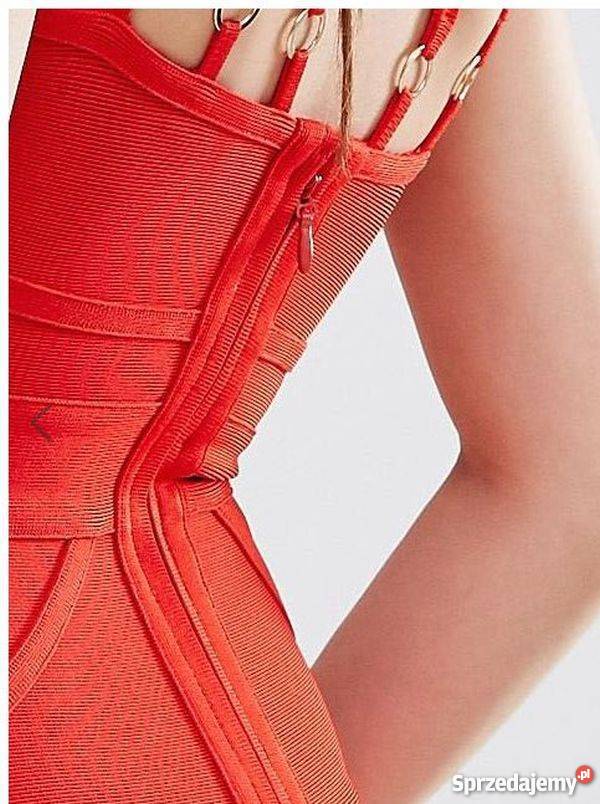 Missguided Ring Detail Bandage Dress czerwona Zamość