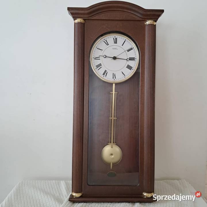 Wahadłowy zegar ścienny AMS sterowany sygnałem Gdów