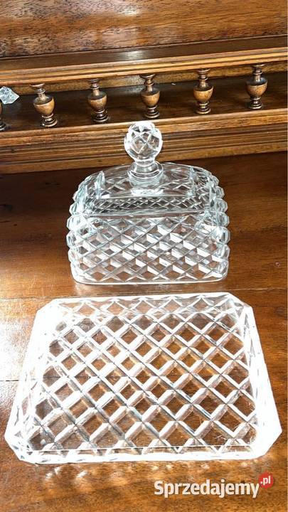 Kryształowa maselnica Serownica Elegancka