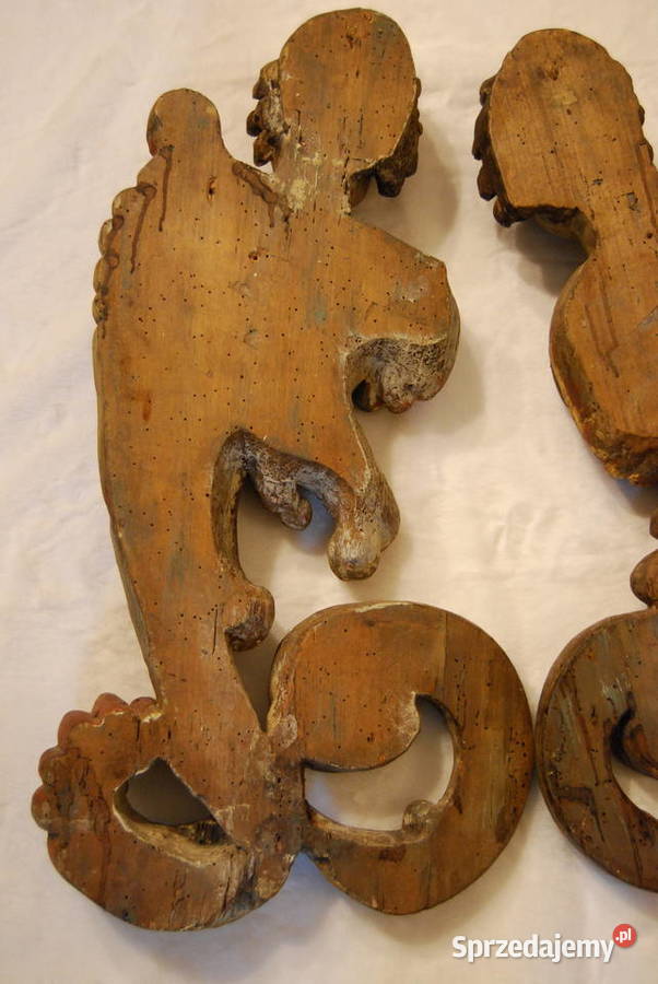 Para aniołów putta z mackami Włochy ok 1700 r Poznań sprzedam