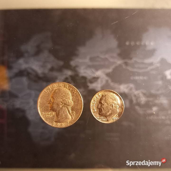 USA Quarter dollar 1967 one dime 1980 USA Zemborzyce Podleśne