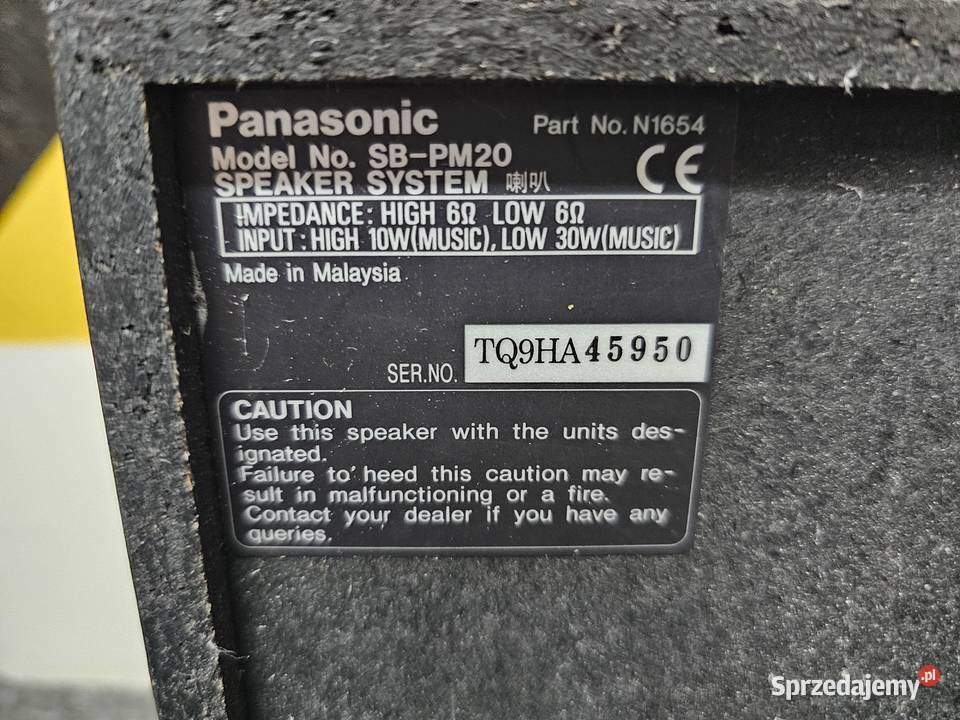 Kolumny stereo Panasonic SBPM20 Ładne wysyłka Kraków sprzedam