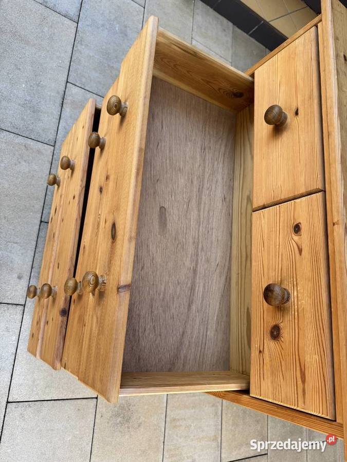 Komoda drewniana sosnowa z szufladami szafka Dom i Ogród Sulbiny