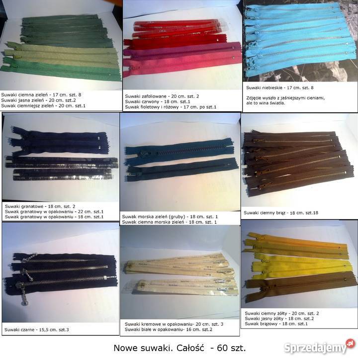 Zamki błyskawiczne Suwaki Nowe Uniseks Warszawa