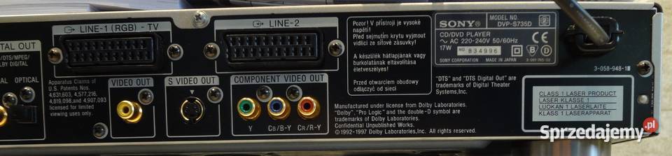 SONY CDDVD player DVPS735D Sony Wrocław