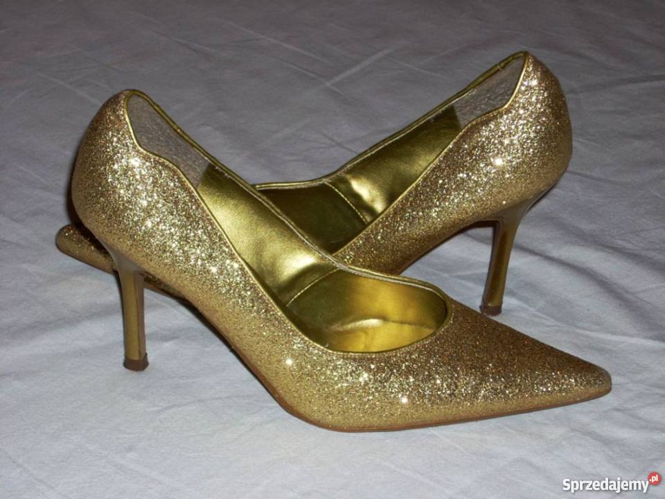 XPRESS złote szpilki wizytowe j nowe 36 365 małopolskie Nowy Sącz