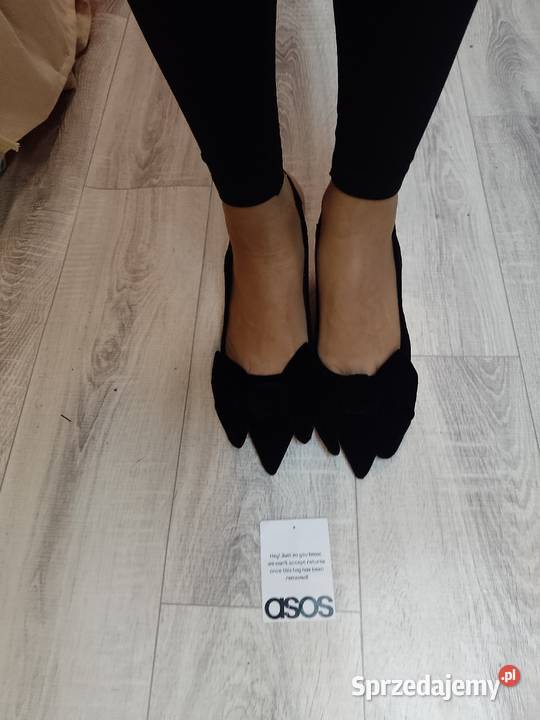 40 ASOS Design Czarne welurowe czółenka z Kraków sprzedam