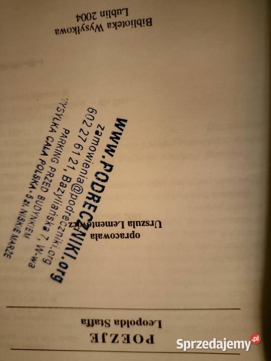 Staff Poezje biblioteka analiz literatury Książki naukowe i popularnonaukowe Warszawa