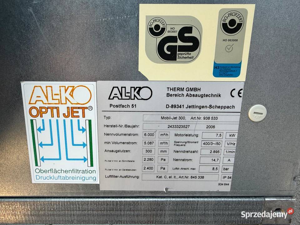 Odciąg trocin wyciąg pyłu filtr samoczyszczący Zdziechowice