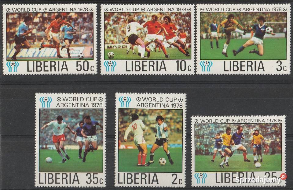 LIBERIA MŚ ARGENTYNA MUNDIAL 1978 CZYSTE Filatelistyka łódzkie Łódź