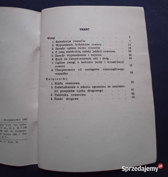 Z Słabęcki Zasady ruchu rowerowego WKŁ 1962 r Antykwariat Koźminek