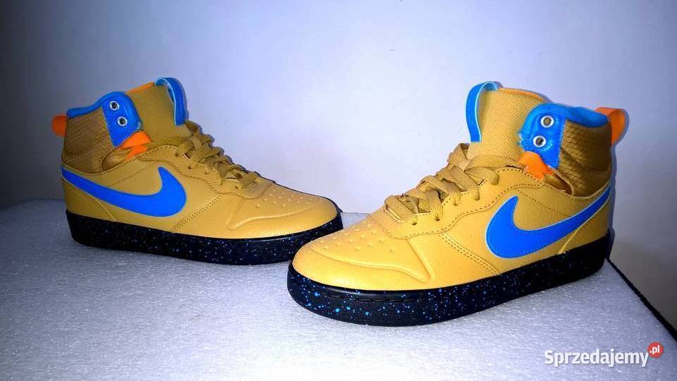 NIKE zółte modne skórzane okazja Sportowe