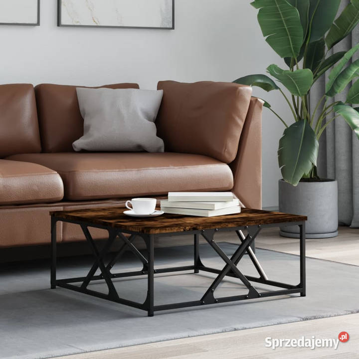 Stolik kawowy przydymiony dąb 70x70x30 WM835371