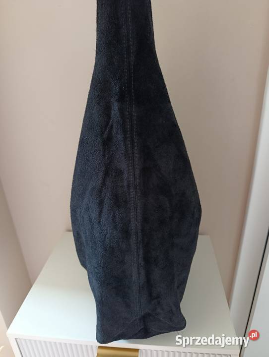 Torebka hobo noir skóra naturalna zamszowa z Żabiczyn