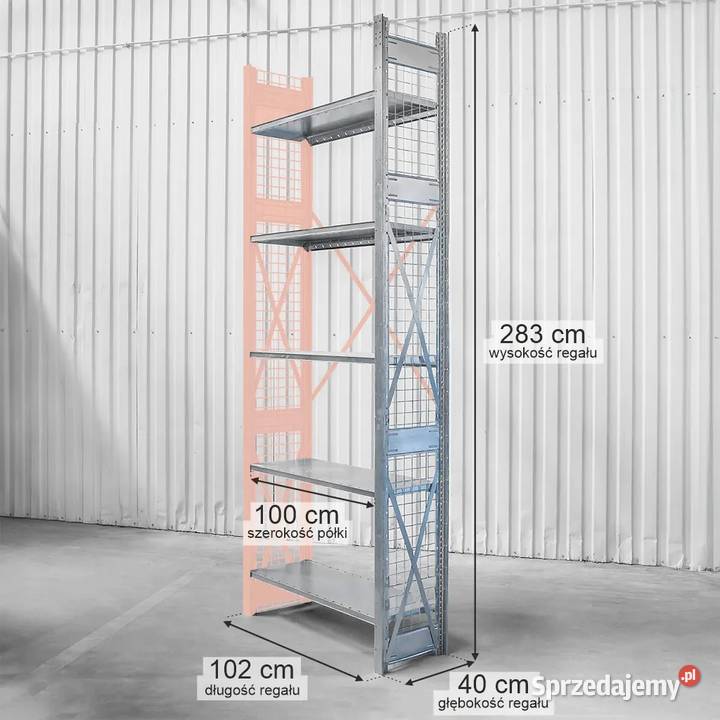 Regał magazynowy 5 półek DEXION 283x102x40 MODUŁ podkarpackie