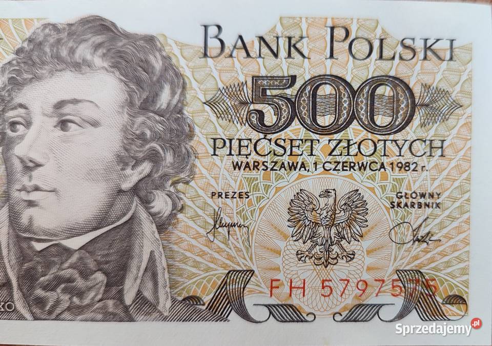 Banknot 500 wydany Nbp 1982 FH 5797575 Łódź