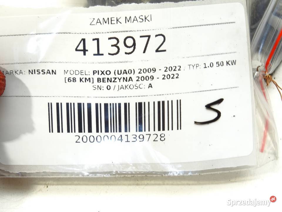 ZAMEK MASKI NISSAN PIXO Hatchback osobowe podkarpackie