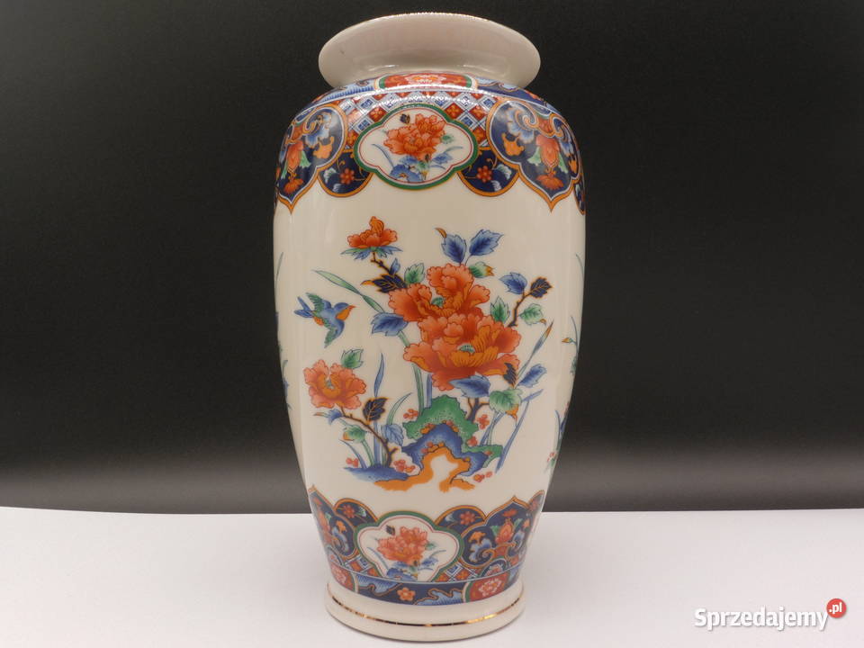 Wazon porcelanowy Imari Japonia Porcelana i szkło