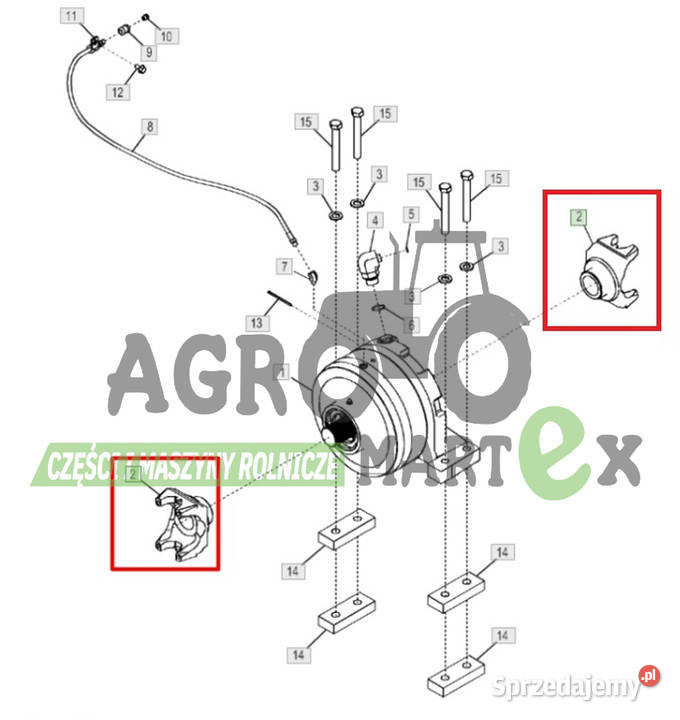 T414325 T175448 JARZMO PRZEGUBU UNIWERSALNEGO JD Wichrów