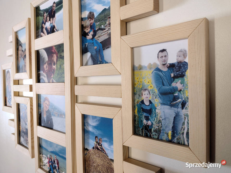 Drewniana Multirama Ramka Na 10 zdjęć 10x15 Katowice