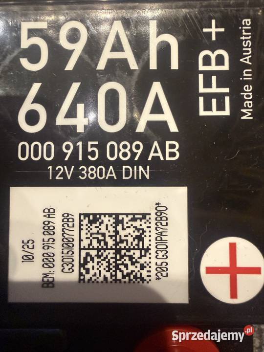 Akumulator VW 59AH 640A 000915089AB NOWY zachodniopomorskie Stargard