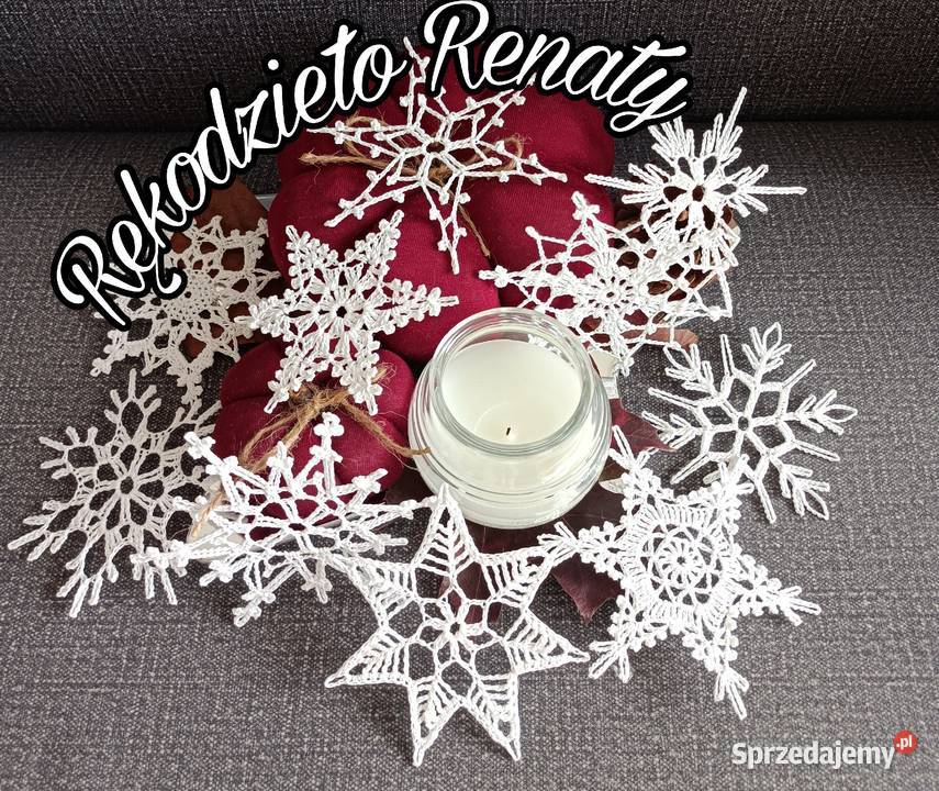 Szydełkowe gwiazdki komplet ozdoby choinkowe Jelenia Góra