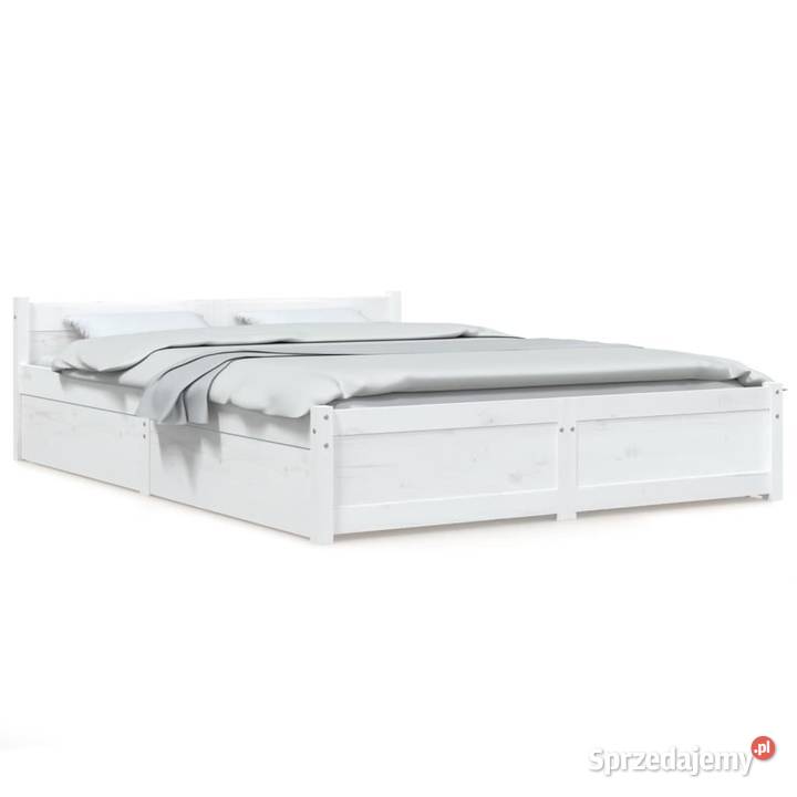vidaXL Rama łóżka z szufladami biała 140x190 mazowieckie Warszawa