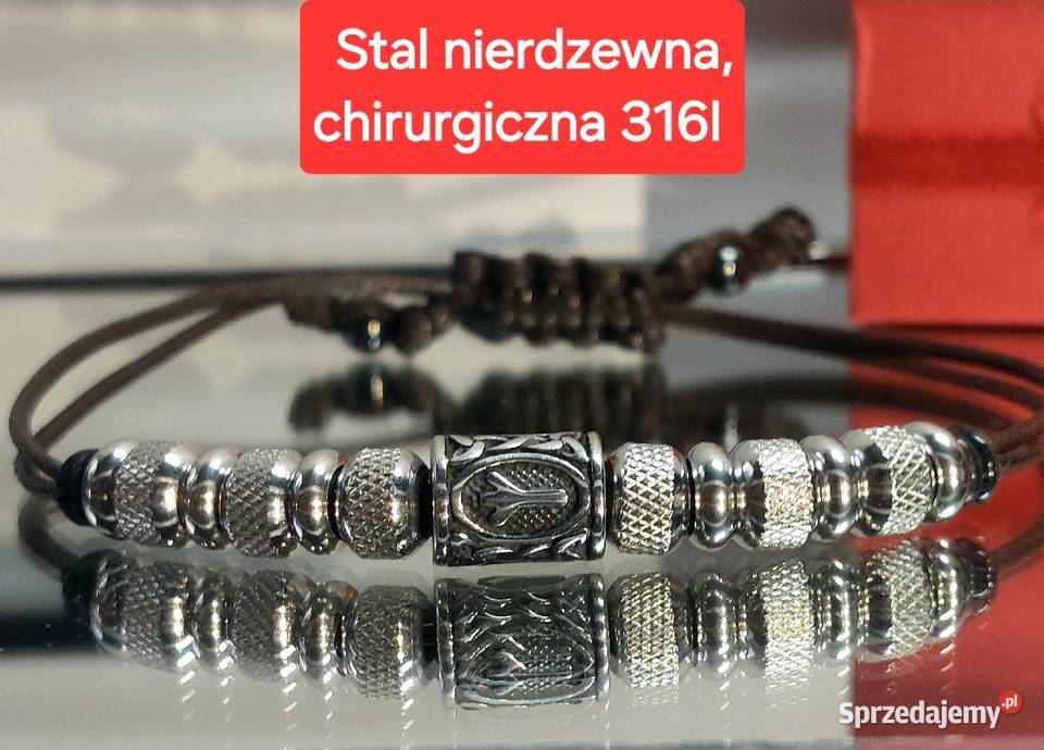 BRANSOLETKA RUNA ALGIZ WYBÓR STAL 316L WIKINGÓW śląskie Katowice