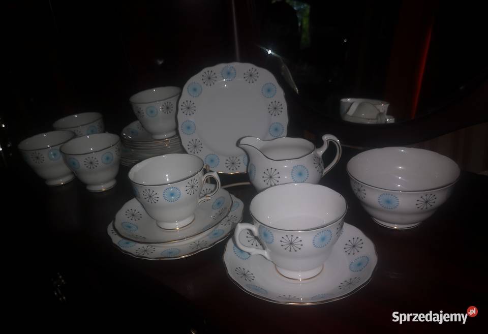 Filiżanka z talerzkiem deserowym Bone China Made pomorskie Gdańsk