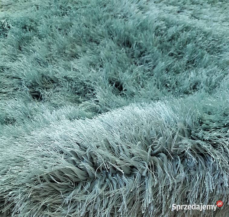 OUTLET Dywan GLAMOUR turkusowy KUDŁACZ 240 x 340 odcienie błękitu Przeciszów