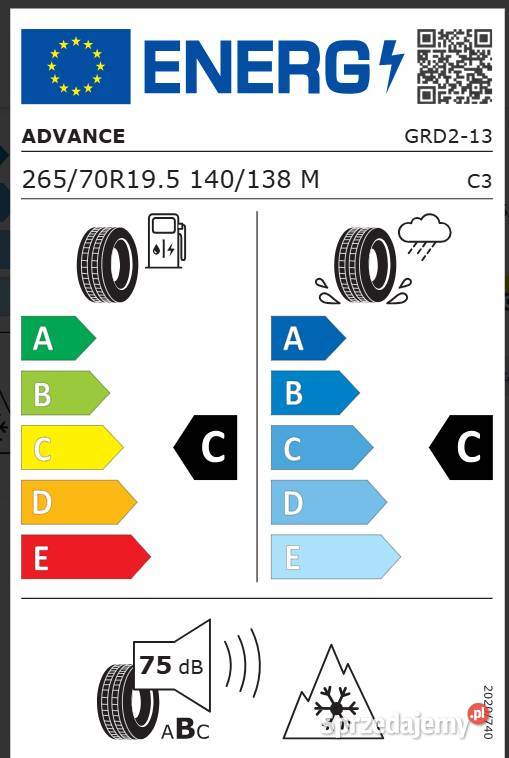 ADVANCE GRD2 26570 R195 Opony napędowe 4 sztuki Zarębki