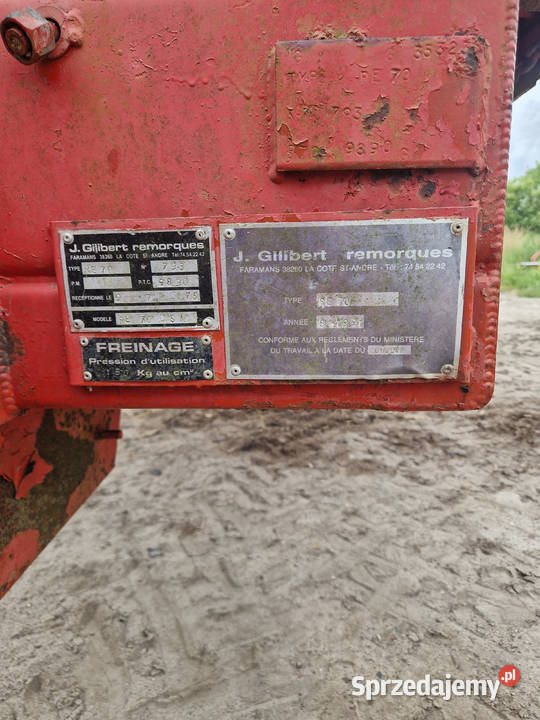 Rozrzutnik obornika J Gilibert RE 70 7 ton gruba Maszewo