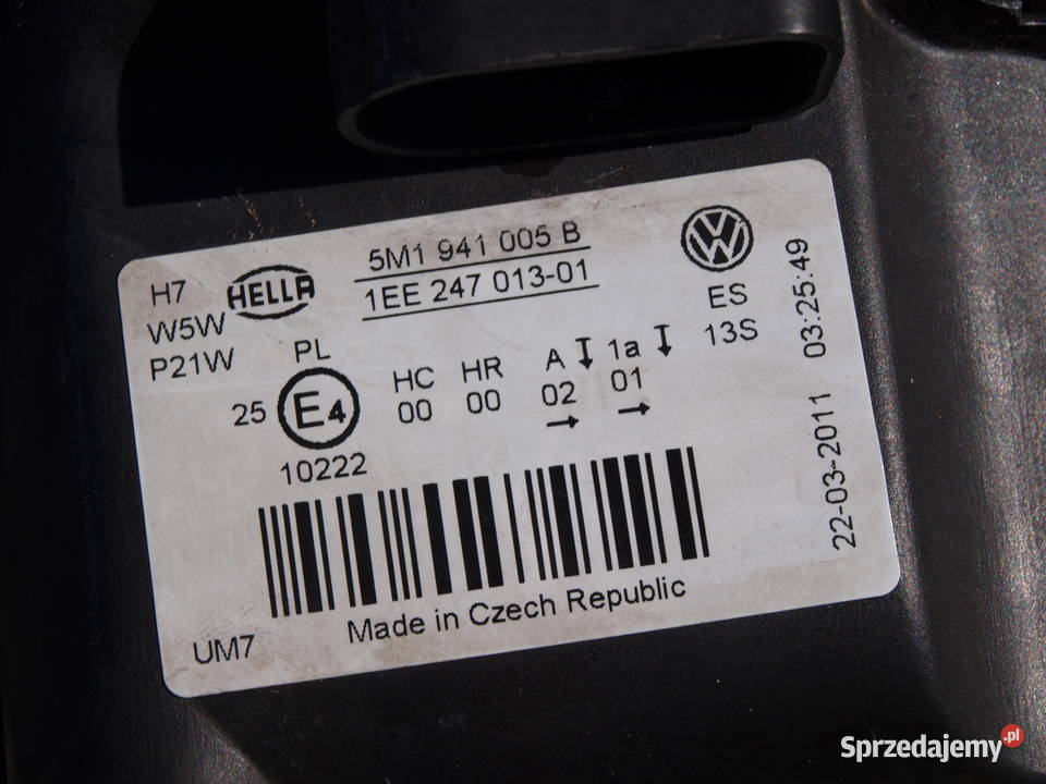 VW Golf Plus lampa lewa przód 2005 2009r europa wielkopolskie Kalisz