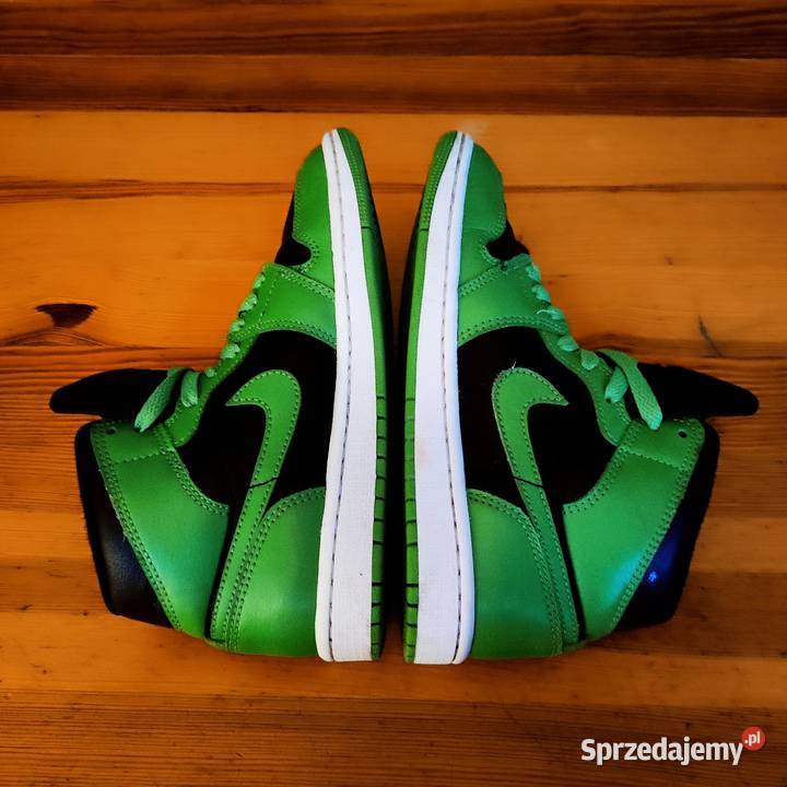 Buty Nike Air Jordan 1 Mid Zielone Czarne 385 skóra Bytom