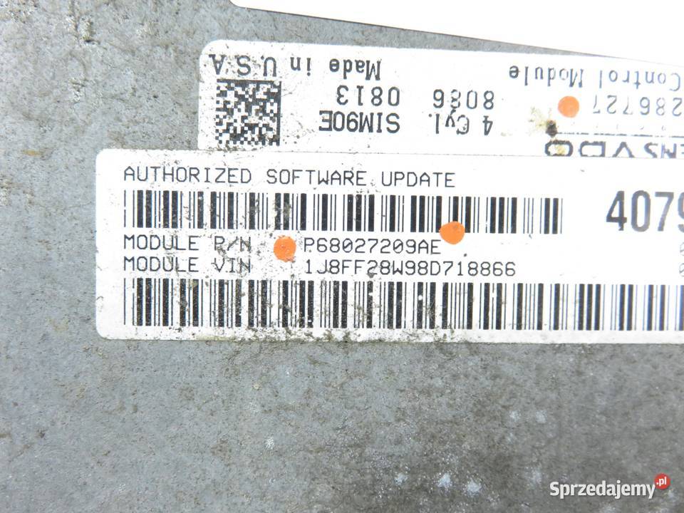 STEROWNIK JEEP PATRIOT 24 P68027209AE osobowe małopolskie sprzedam