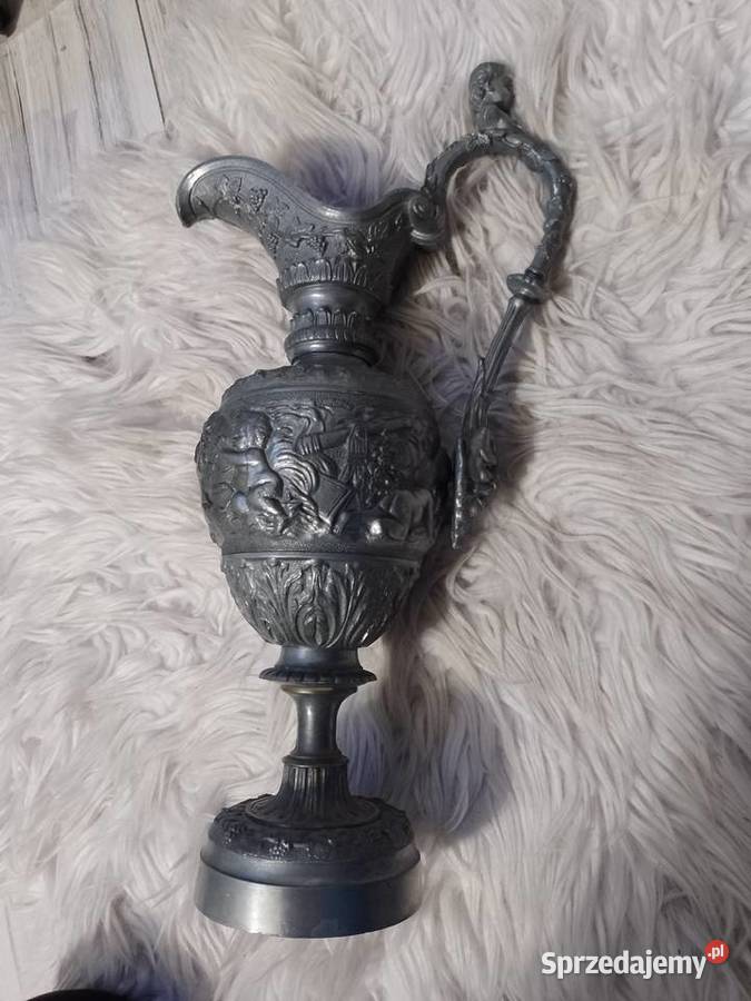 stara antyczna amfora cyna cynowa rzeźbiona Kraków