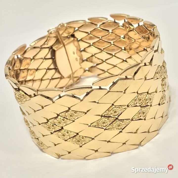 Złota BRANSOLETKA damska 18K półsztywna CUDOWNA Warszawa